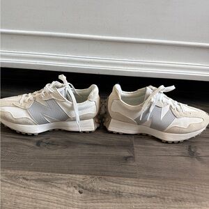 New Balance Women's Cream and Gray Sneakers